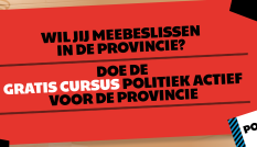 Advertentie voor de cursus Politiek Actief van de provincie Utrecht