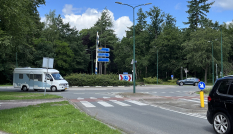 Een afbeelding van de rotonde Donderberg (N225-N226) in Leersum die in juli 2022 op de schop gaat voor groot onderhoud. 