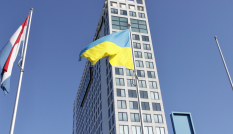 Oekraiense vlag voor Huis voor de provincie Utrecht