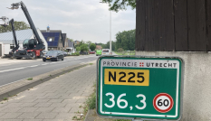 N225 tussen Rhenen en Elst, hectometerpaaltje