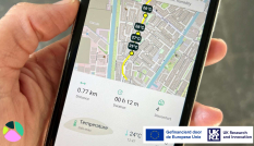 Datapunten uit het onderzoek van Groene Buurt, Koele Buurt, op een telefoon. 