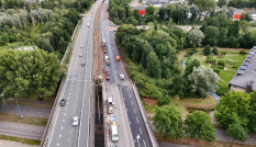 Luchtfoto van werkzaamheden N230 juli 2025 ter hoogte van Maarssen