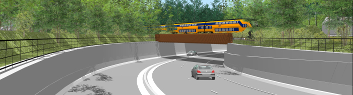 Impressie toekomstige spooronderdoorgang N226 Maarsbergen