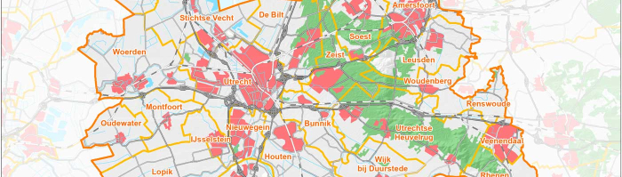 kaart: gemeentegrenzen provincie Utrecht 