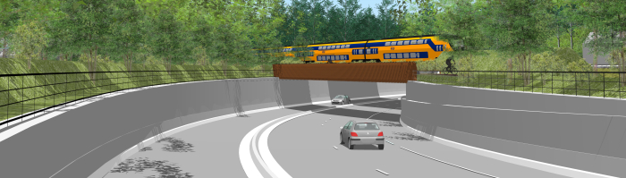 Impressie toekomstige spooronderdoorgang N226 Maarsbergen
