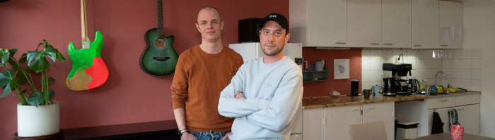 Kees van Dam met begeleider Bas Wegloophuis Utrecht