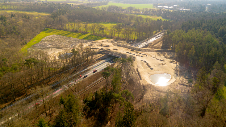 Ecoduct N226 Maarsbergen van bovenaf 