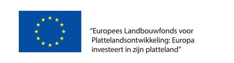 Logo Europees landbouwfonds met tekst "Europees Landbouwfinds voor plattelandsontwikkeling: Europa investeert in zijn platteland"