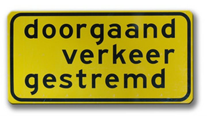 bord doorgaand verkeer gestremd