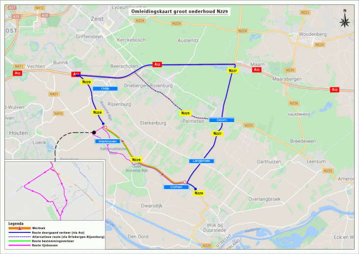 Omleidingsroutes Groot Onderhoud N229