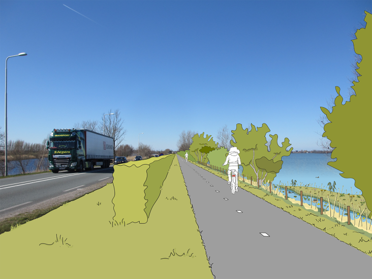 opschuiven fietspad_oever