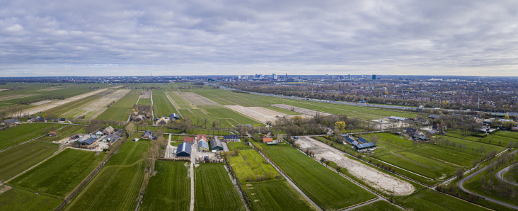 Luchtfoto van de polder Rijnenburg