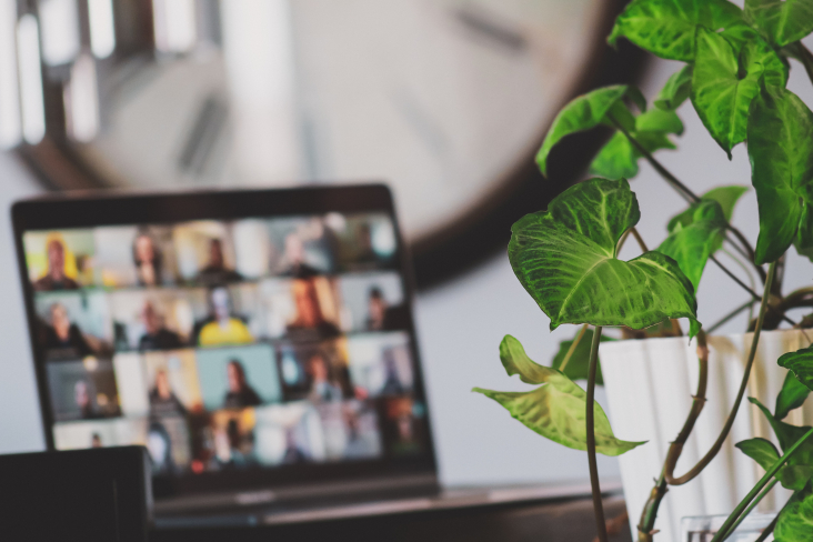online bijeenkomst op computerscherm