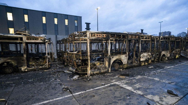 verbrande bussen busstalling Westraven