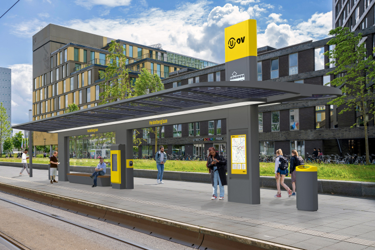 artist impression tramhalte Render Heidelberglaan