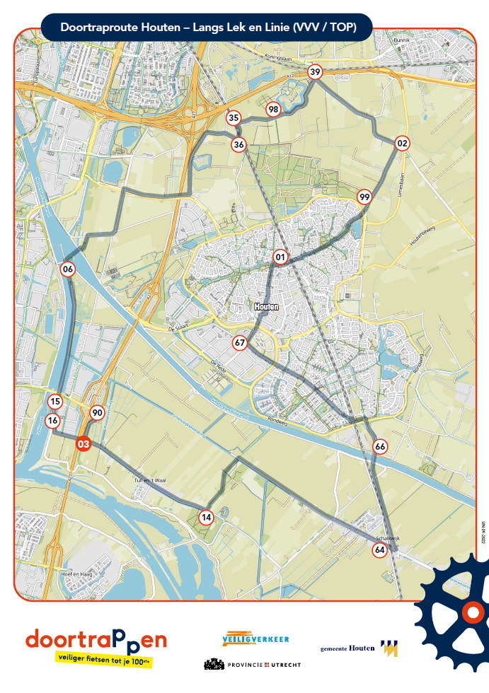 Routebeschrijving Houten Langs Lek en Linie