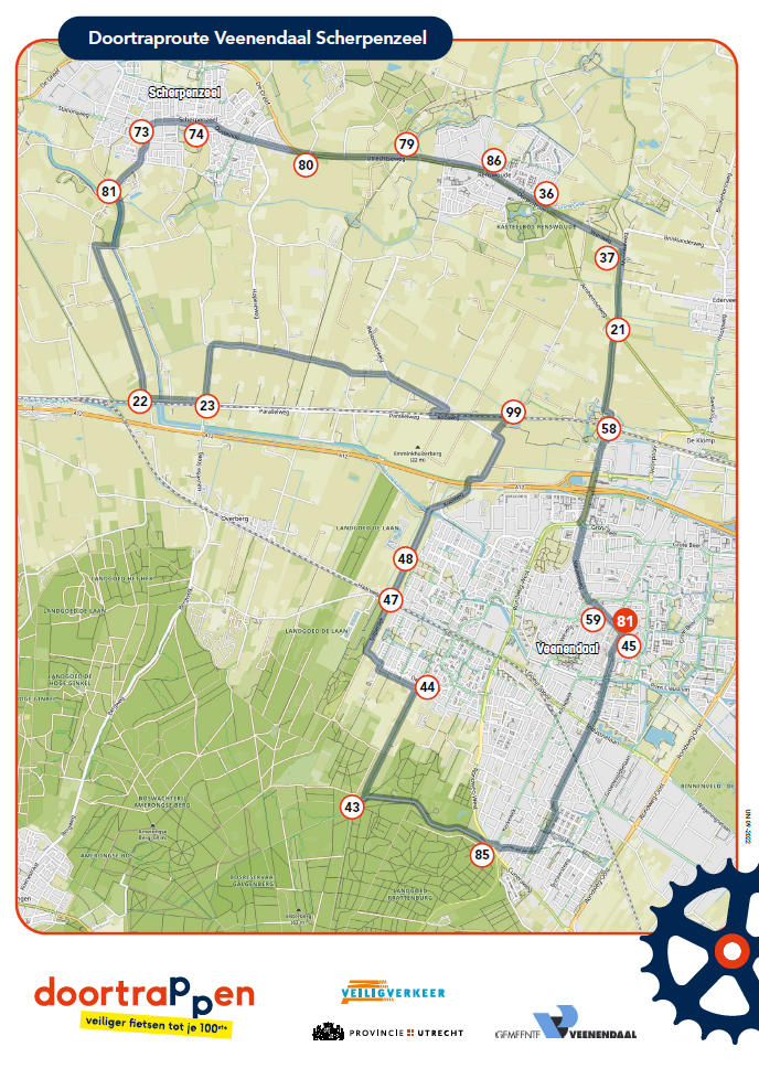 Routebeschrijving Veenendaal Scherpenzeel
