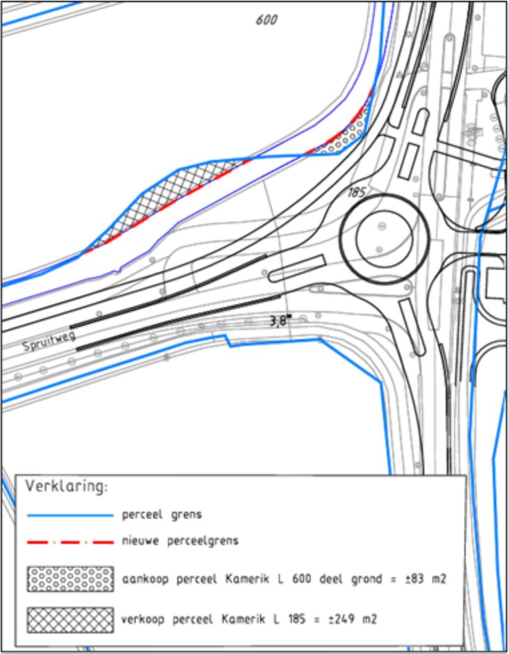 Kaart grond bij kruising N212 Ir Enschedeweg met Spruitweg Kamerik