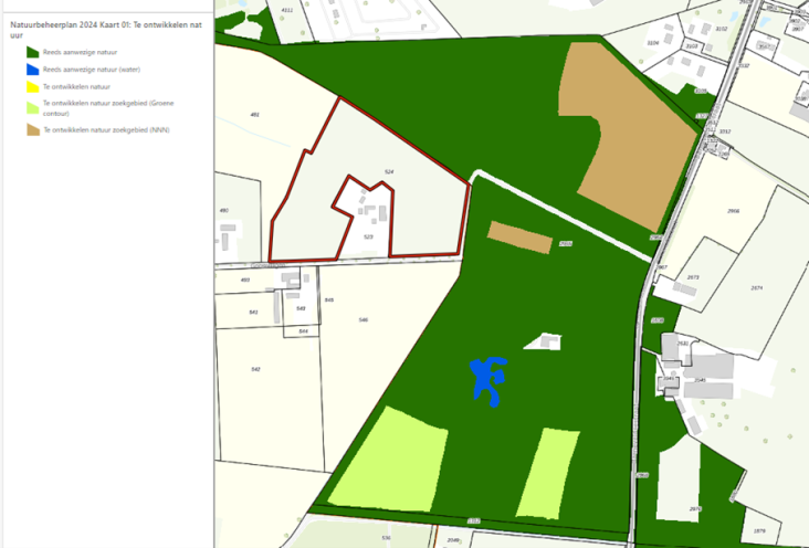 Natuurbeheerplan 2024 kaart 01 - te ontwikkelen natuur