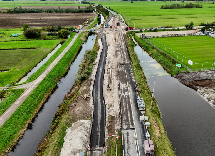 Werkzaamheden aan N210 bij Lopik in oktober 2024