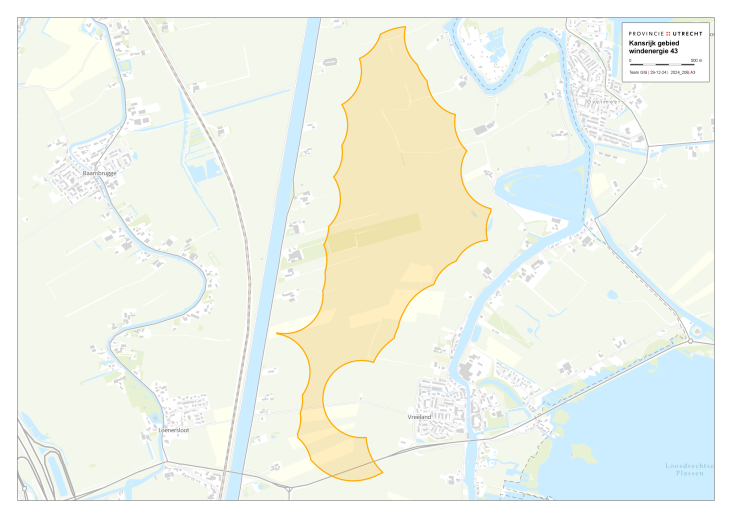 Het beoogde gebied op de kaart