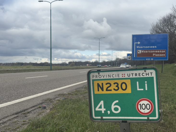 Hectometerpaalbordje op N230