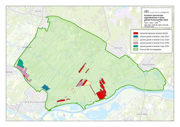 Kavelruil provinciale eigendommen in plangebied Kromme Rijn Oost