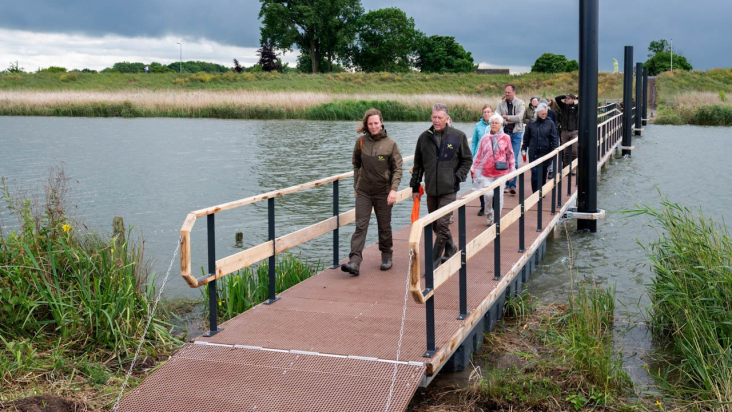 Lopend over de vlonderbrug