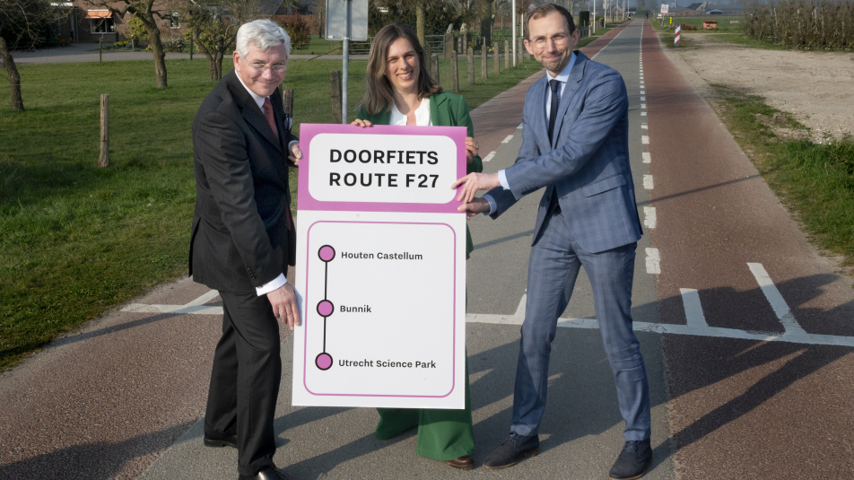 Ondertekening samerwerkingsovereenkomst voor realisatie doorfietsroute Houten Castellum - Utrecht Science Park