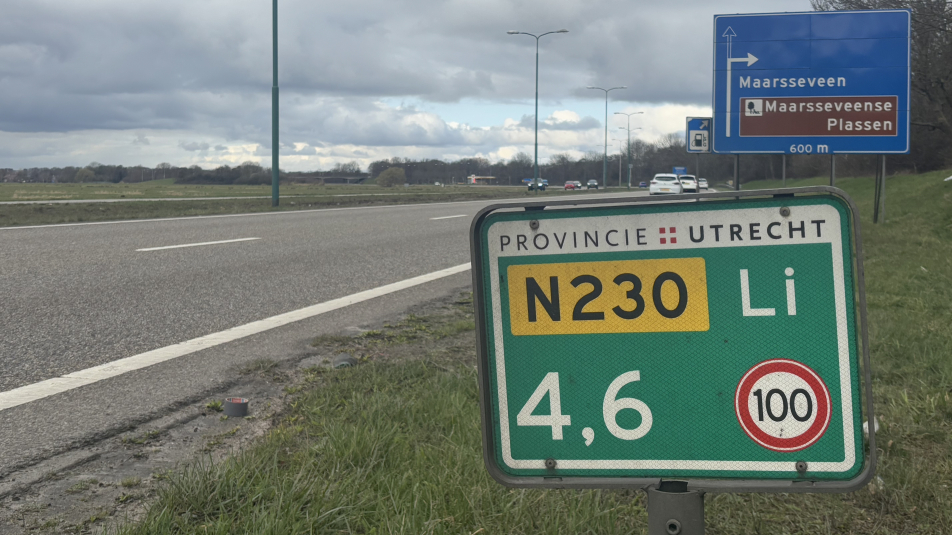 Hectometerpaalbordje op N230